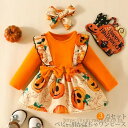 【送料無料】ハロウィン 衣装 子供 ベビー コスチューム ワンピース かぼちゃ ベビー ロンパース 女の子 新生児 赤ちゃん ベビー服 フリル