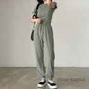 【送料無料】セットアップ レディース tシャツ 半袖 ロングパンツ スポーツウェア 薄手 上下セット 夏 ルームウェア カジュアル