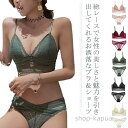 【送料無料】ブラジャー ショーツ セット 総レース セクシー 背中見せ 響かないブラ ノンワイヤー 薄手 小さく見せるブラ 脇肉スッキリ 脇高 バストアップ 谷間メイク かわいい 美胸 育乳 ナイトブラ 女性 下着(4)