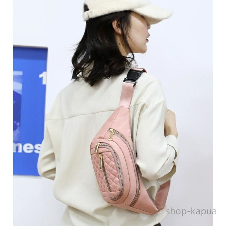 【送料無料】ボディバッグ ウエストポーチ レディース 女性 鞄 カバン 軽量 大容量 収納力 ポケット多数 ファスナー 斜めがけ ショルダーバッグ ヒップバッグ