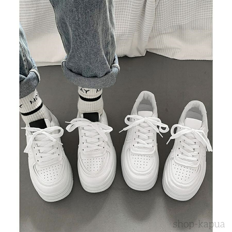 【送料無料】韓国風厚底スニーカーレディース白シューズ