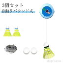 バドミントン トレーニング 取り付け簡単 ワンタッチ縮む 一人用 バドミントン練習 3個セット 一人で練習 室内練習 練習器具 シ
