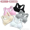 中学生 コットン 【3枚セット】スポーツブラ 小学生 女の子 綿 キッズ スポブラ ナイトブラ 下着 ハーフトップ ファーストブラ