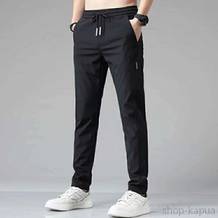 【送料無料】メンズ 涼しい カジュアル ロングパンツ チノパン 無地 冷感パンツ イージーパンツ ゴルフウェア ストレッチ 接触冷感 夏 軽量 薄手 ゴルフパンツ 春 夏 伸縮