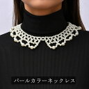 【送料無料】パールックレス 用 パールカラーネックレス ウェディング 小粒パール フォーマル 大粒パール フリル ネックレス ドレス パール つけ襟(4)