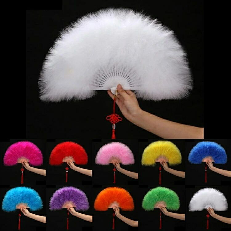 【送料無料】180度展開 大きい バブリー ジュリアナ 扇子 羽根扇子 ファー (マゼンタ) 羽 ダンス 踊り ..