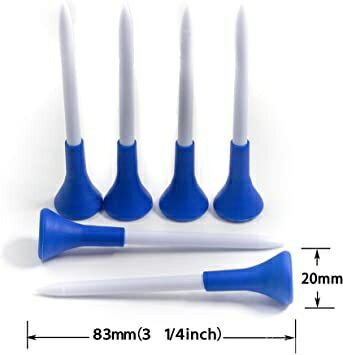 【送料無料】 ゴルフティー 使いやすい 壊れにくい 量販 50個入りプラスチックゴルフティー 83mmロングティー 20mm広いヘッドソフトゴム Golf tees 2