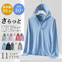 【送料無料】指穴 ジッパー ロング パーカー UV 接触冷感 涼しい ひんやり 冷感 夏用 ソリッド レディース ラッシュガード