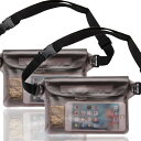 【送料無料】携帯 防水パック ウエストバッグ バイク 釣り プール 海水浴 PVC素材 3重チャック IPX8取得済み 防水ケース