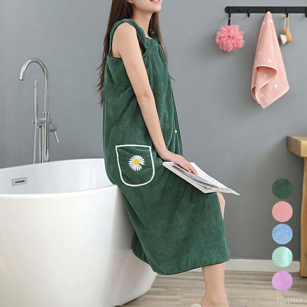 【送料無料】プール 温泉 お風呂 エプロン バスタオル モコモコ ふわふわ 部屋着 ルームウェア 速乾 マイクロファイバー レディ