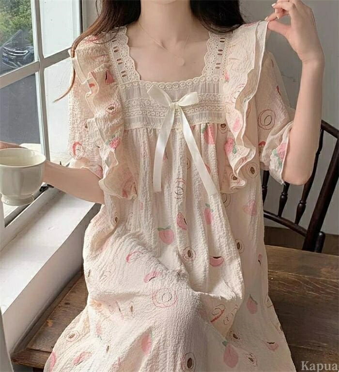 【送料無料】パジャマ 着痩せ 体型カバー 外出 ワンピ 半袖 大きいサイズ フレアドレス 部屋着 パジャマ 可愛い レディース