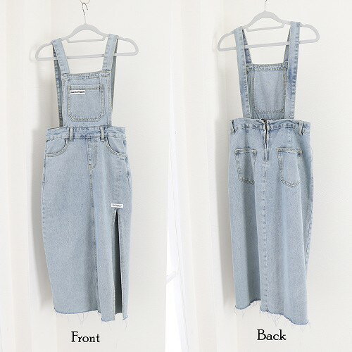 デニムジャンパースカート スリット入り 3