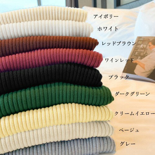 ボトルネックリブニットトップスレディース 2