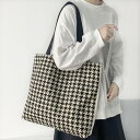 千鳥格子トートバッグ レディース 大容量(4)
