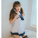 紺色リボン セーラー服 スクール水着 コスプレ衣装【6180】