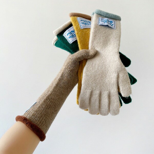 手袋 グローブ 5本指 毛糸 ニット 厚手 スマホタッチ レディース