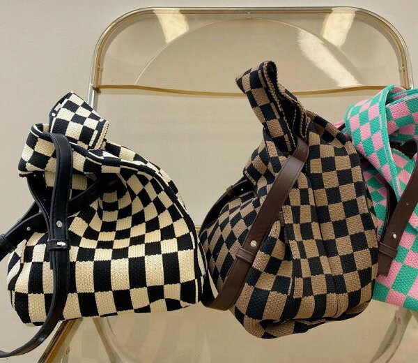 秋冬 ハンドバッグ ショルダーバッグ ニットバッグ 毛糸 お出かけ 外出