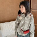 子供服 キッズ カジュアルシャツ 長袖 チェック柄 ストライプ コットン 綿