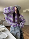 トップス ニット セーター 毛糸 フリンジ ボーダー クルーネック ラウンドネック