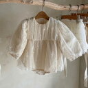 キッズ 子供服 トップス シャツ ブラウス レース 長袖 ロンパース ワンピース