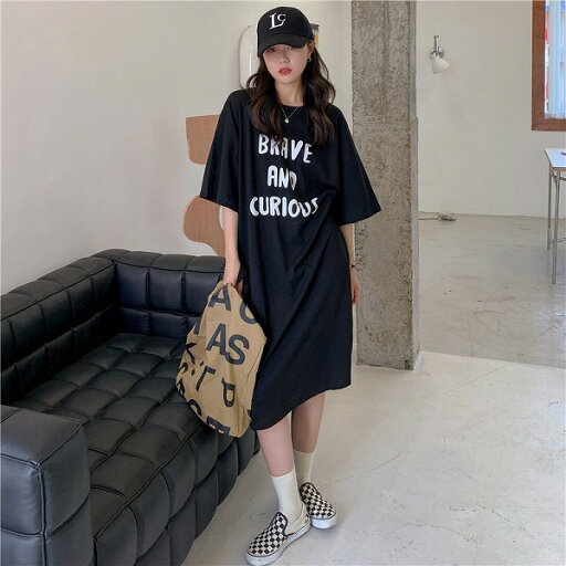 大きいサイズ春夏新作 韓国風 レディース 半袖 TシャツワンピースLL-4L 大きいサイズ春夏新作 韓国風 レディース 半袖 TシャツワンピースLL-4L