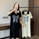 大きいサイズ春夏新作 韓国 レディース ファッションスパンコール付 ニット ワンピースM~5L