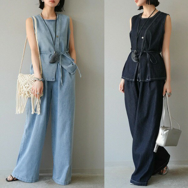 年新品★レディース服★デニムセットアップ★トップス+ズボン★ 2色