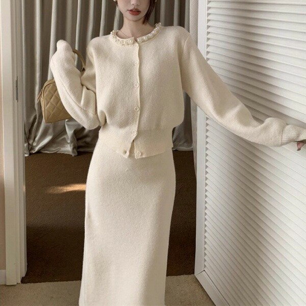 秋洋服★レディース服★セーター +ニットスカート★S ~L 2色