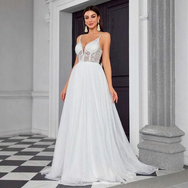 ウエディングドレス パーティードレス 二次会 結婚式 ブライドメイドドレス イブニングドレス 花嫁介添人