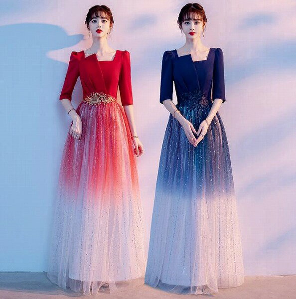 ブライズメイド/花嫁ドレス/プリンセスドレス/パーティードレス/ウエディング/結婚式 イブニングドレス