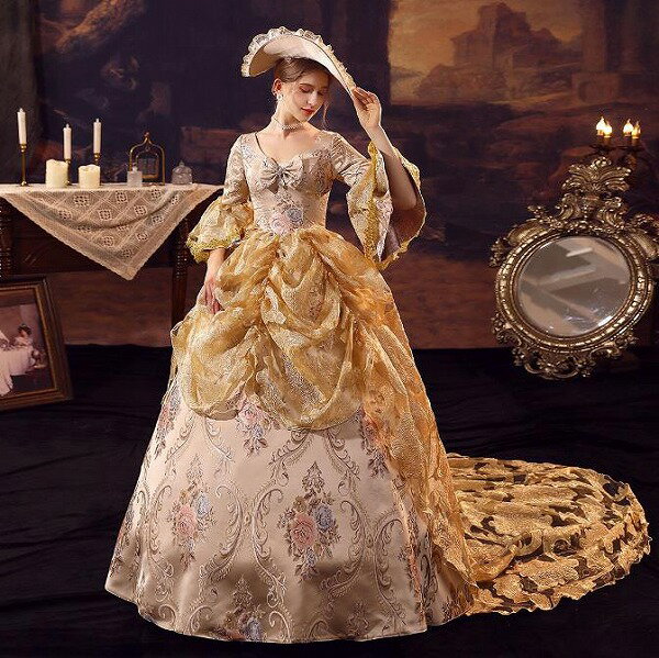 レディースドレス 誕生日 舞台ドレス レディースのお茶会の公演服 誕生日のドレス ヨーロッパ宮廷の公..