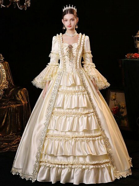 レディースドレス 誕生日 舞台ドレス レディースのお茶会の公演服 誕生日のドレス ヨーロッパ宮廷の公..