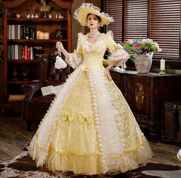 レディースドレス 誕生日 舞台ドレス レディースのお茶会の公演服 誕生日のドレス ヨーロッパ宮廷の公..