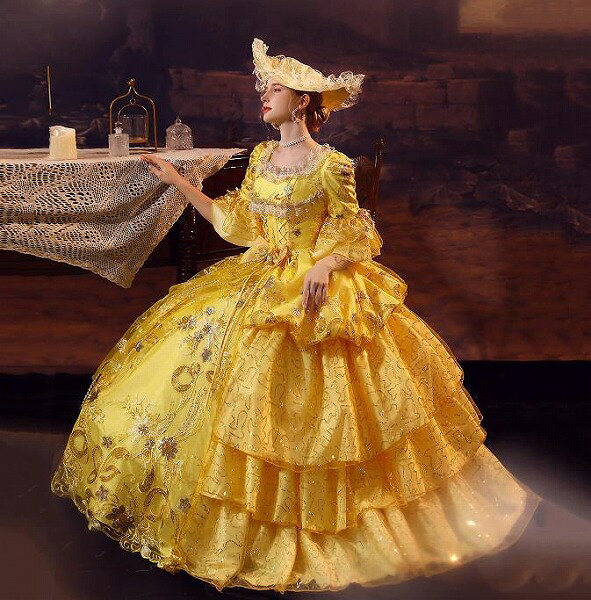 レディースドレス 誕生日 舞台ドレス レディースのお茶会の公演服 誕生日のドレス ヨーロッパ宮廷の公..