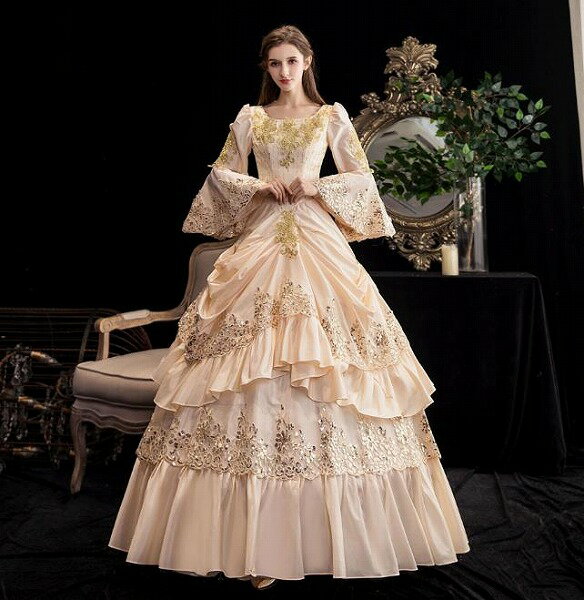 レディースドレス 誕生日 舞台ドレス レディースのお茶会の公演服 誕生日のドレス ヨーロッパ宮廷の公..