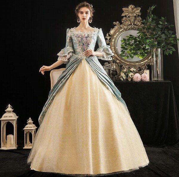 レディースドレス 誕生日 舞台ドレス レディースのお茶会の公演服 誕生日のドレス ヨーロッパ宮廷の公..
