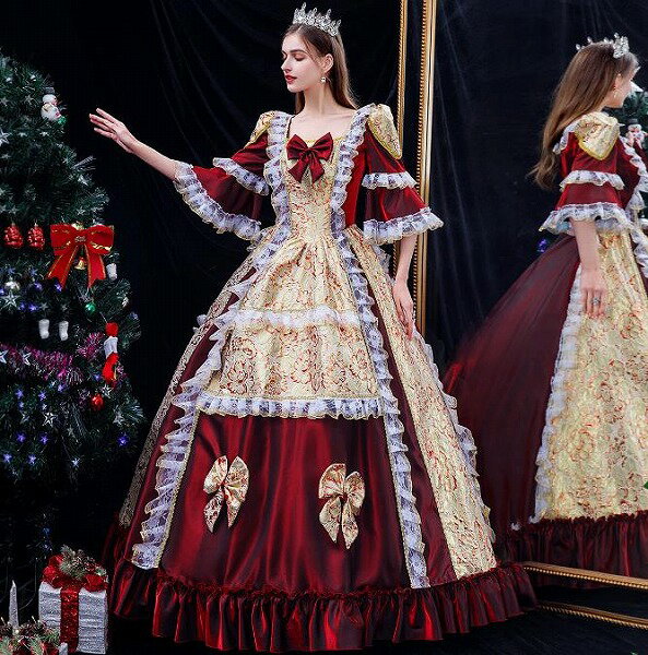 レディースドレス 誕生日 舞台ドレス レディースのお茶会の公演服 誕生日のドレス ヨーロッパ宮廷の公..