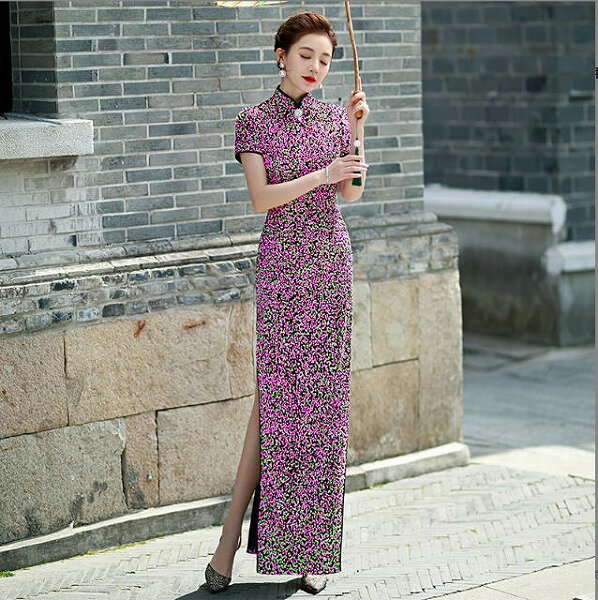 レディースファッション knのマーメイドドレス ロング丈 チャイナドレス ホストドレス 儀式用ドレス 中国ドレス ウェルカムウェア｜アングル2