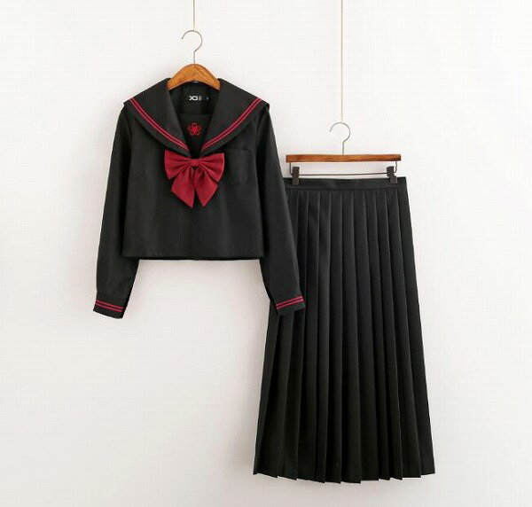 セーラー服 学生服コスチューム 高校生 制服 上下セット ミニスカート 秋冬 制服 カレッジ風スーツ