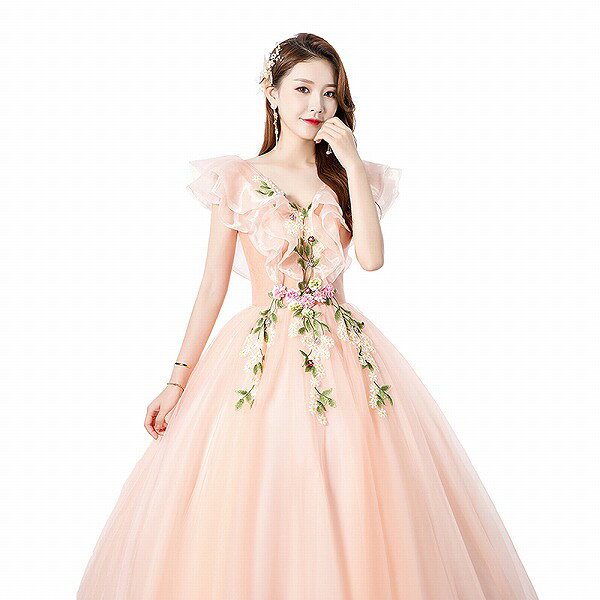 ブライズメイド/花嫁/二次会/プリンセス/パーティードレス/ウエディングドレスステージ/結婚式 編み上げ