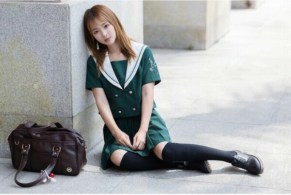 セーラー服 半袖 学生服コスチューム ブラウス 高生 制服 上下セット ミニスカート コスチューム