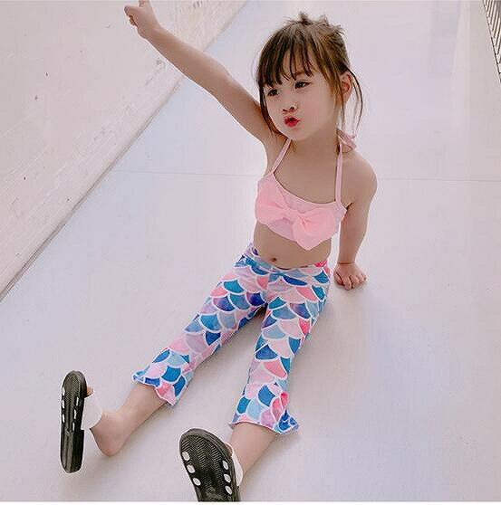 キッズ水着 子供水着 女の子水着 温泉水着 人魚水着 日焼け止めズボン 水着セット 可愛い