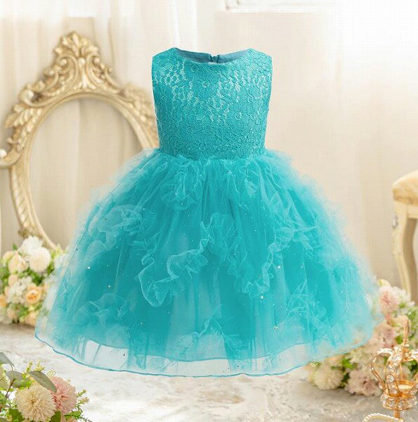 【新作】ガールズフォーマルドレス チュールデコレーション 子供用ウェディングパーティードレス