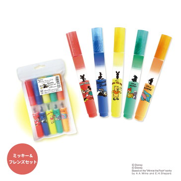 送料無料【Shop kobaru 限定販売】 フローティングハイライター/ ディズニー5本セットミッキー&ミニー 蛍光チェリーレッド 蛍光ペン/大容量蛍光マーカー