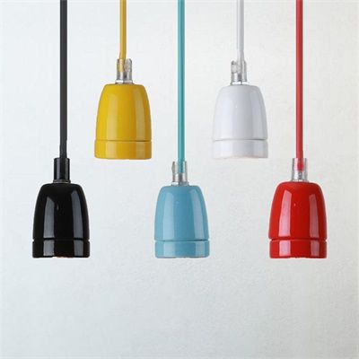 【100円～1000円OFFクーポン配布中】【送料無料】新品 ペンダントライト カラーセラミック おしゃれ 北欧 円柱形 マカロン DIY LED対応 和風 キッチン リビング 天井照明 ダイニング ダクトレール 引掛シーリング用 工事不要 簡単設置 アジャスター付 電球付 3個