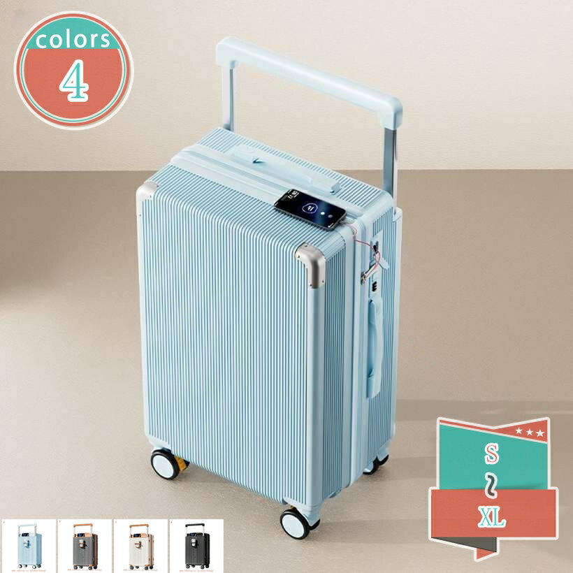 Carry Cases - キャリーバッグ 軽い 中型 ABS+PC トラベル キャリーケース 360度回転 スーツケース かわいい 修学旅行 TSAロック 旅行用 軽量 静音 出張 ファスナー 国内 ハードケース 機内持ち込み 旅行 国内旅 海外旅 shop-kosugi