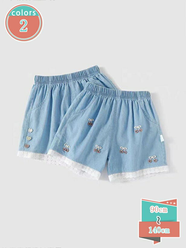 Long-Trousers, Trousers - デニムパンツ 女の子 キッズ ベビー 春 夏 ウエストゴム ショートパンツ ショーパン 半ズボン 短パン 子供服 ボトムス shop-kosugi