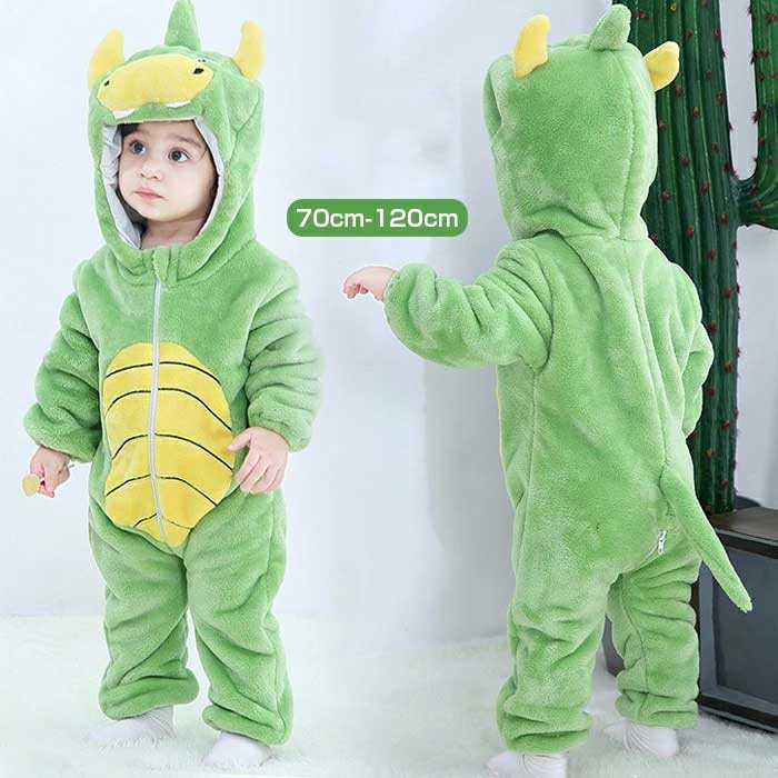 ロンパース キッズ ベビー 恐竜 きょうりゅう 女の子 男の子 着ぐるみ ベビー 前開き パジャマ 子供 ベビー服 可愛い 女の子 男の子 カバーオール 秋冬 ロンパース 長袖 ハロウィン コスプレ 子供 仮装 クリスマス コスチューム キッズ 動物 赤ちゃん コスプレ