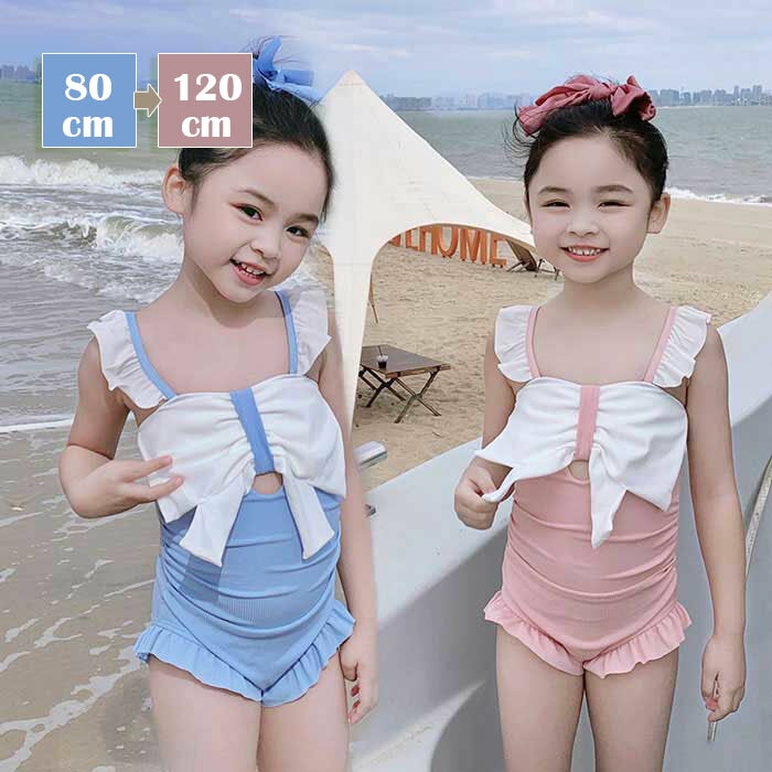 水着ベビー女の子フリル水着キッズ花...