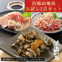 【送料無料】宮崎山地鶏 お試しセット【炭火焼き1袋、たたきもも&むね各1パック】【冷凍便】 地鶏 炭火焼 真空パック 母の日 父の日 中元 歳暮 贈り物 御祝 ...
